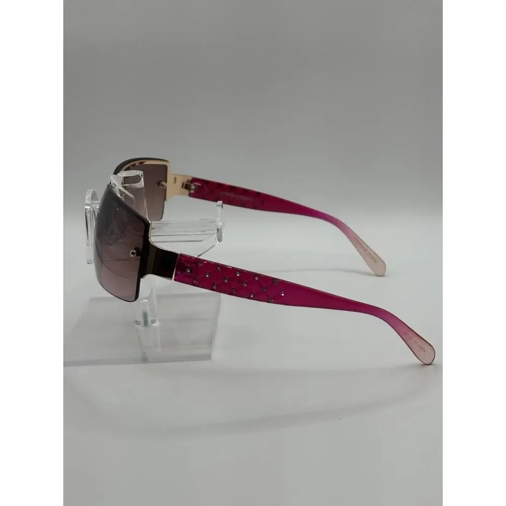 Steve Madden Shield Sunglasses Pink Gradient Rimless